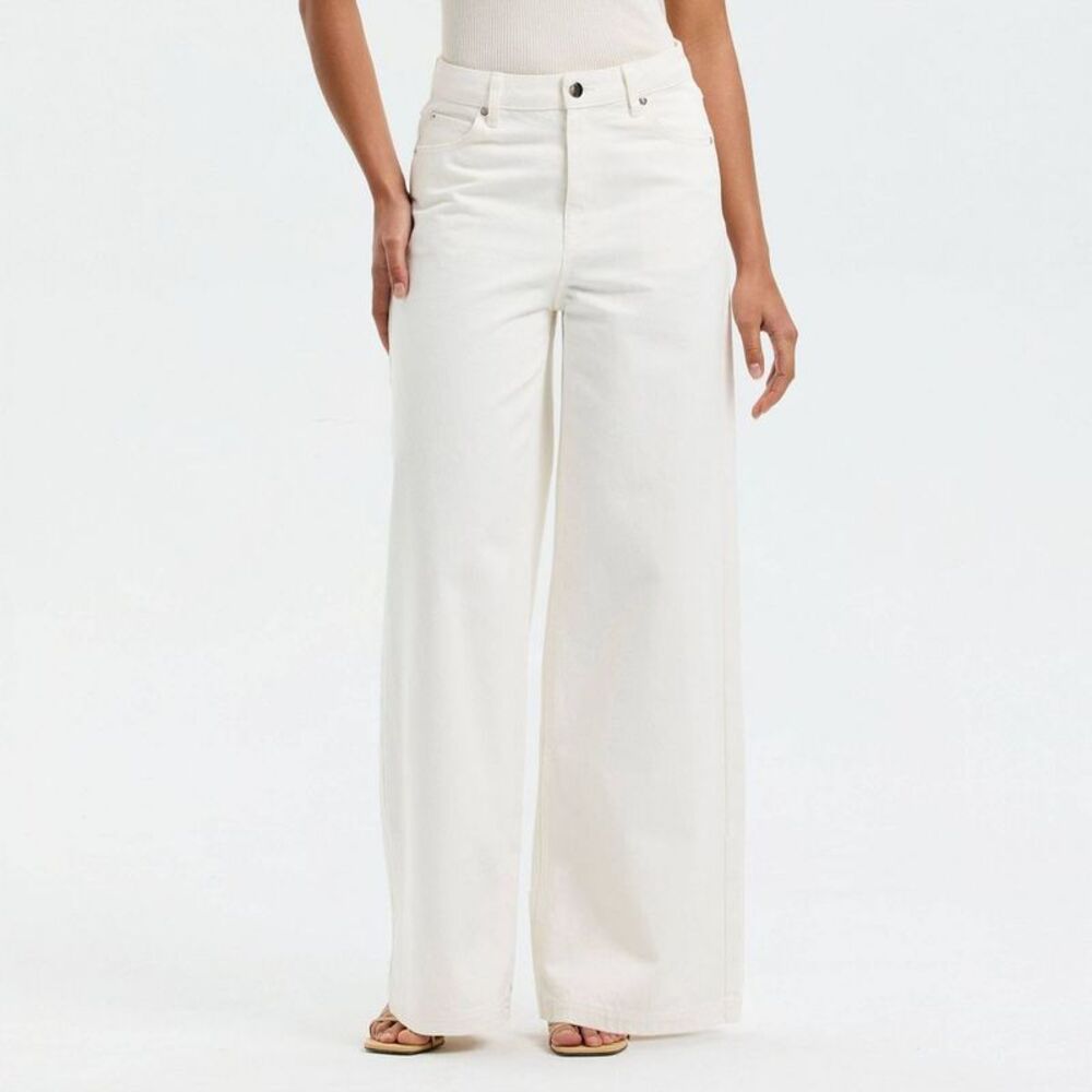 a new day White Straight Leg Wide Jeans